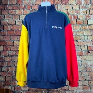 Stay NYC Cool Men’ Retrowave 1990’s 1/4 Zip Fleece Size XL